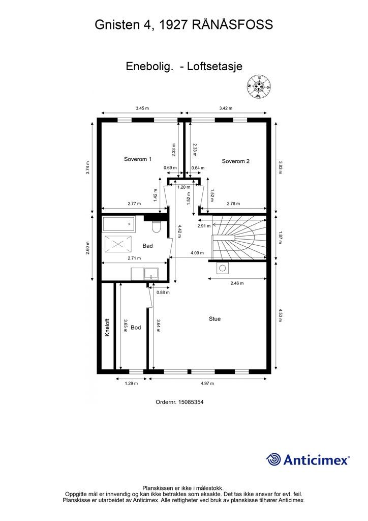 Plantegning - Loftsetasje