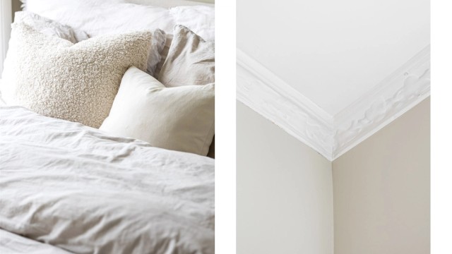 Generøs takhøyde og overflater malt i en behagelig nyanse er en gjenganger i leiligheten.