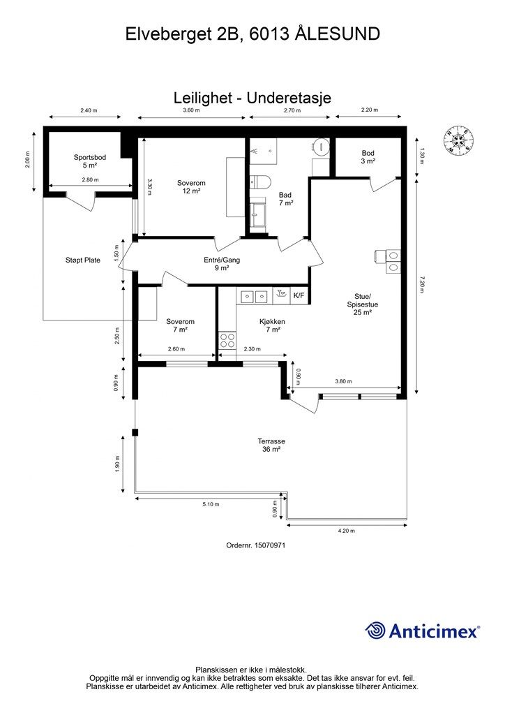 Målsatt plantegning