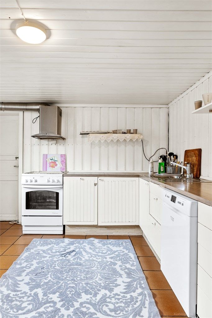 Kjøkken med profilerte fronter og underskap - Hybel.