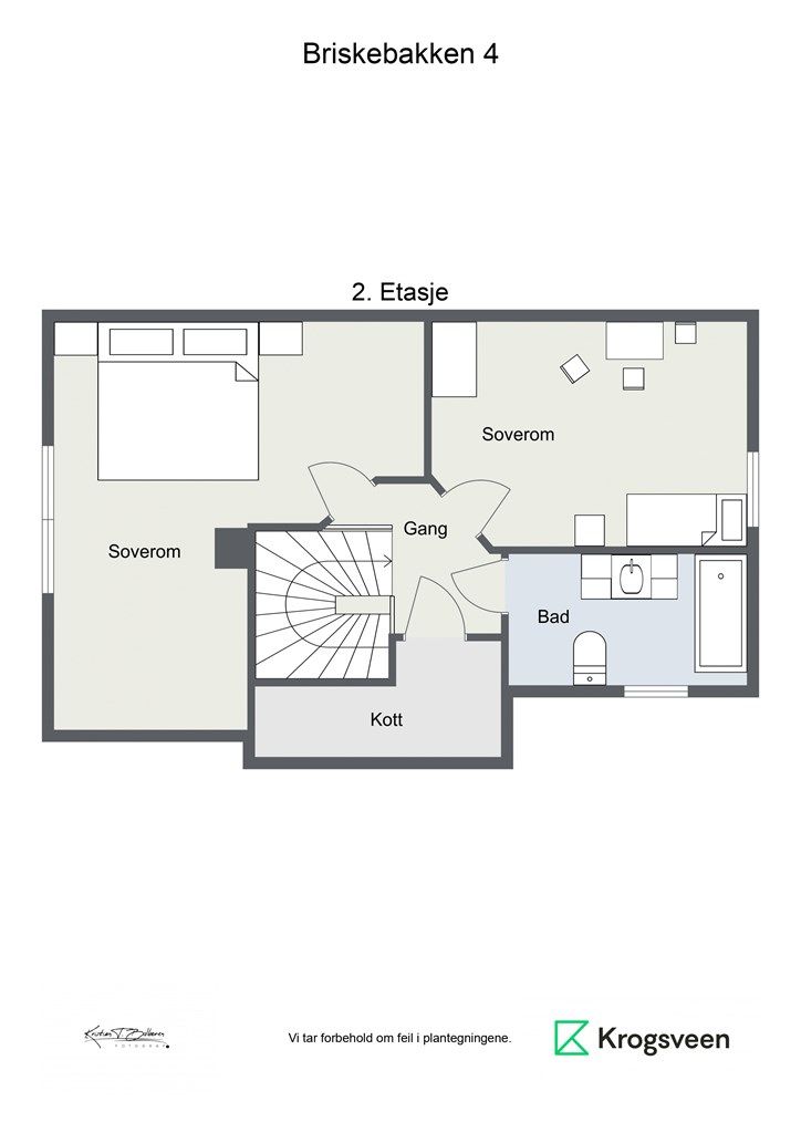 Plantegning andre etasje.