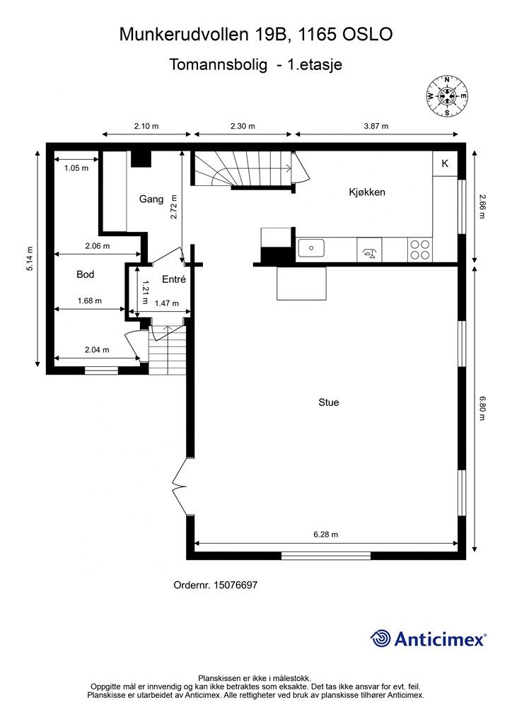 Plantegning 1. etasje.