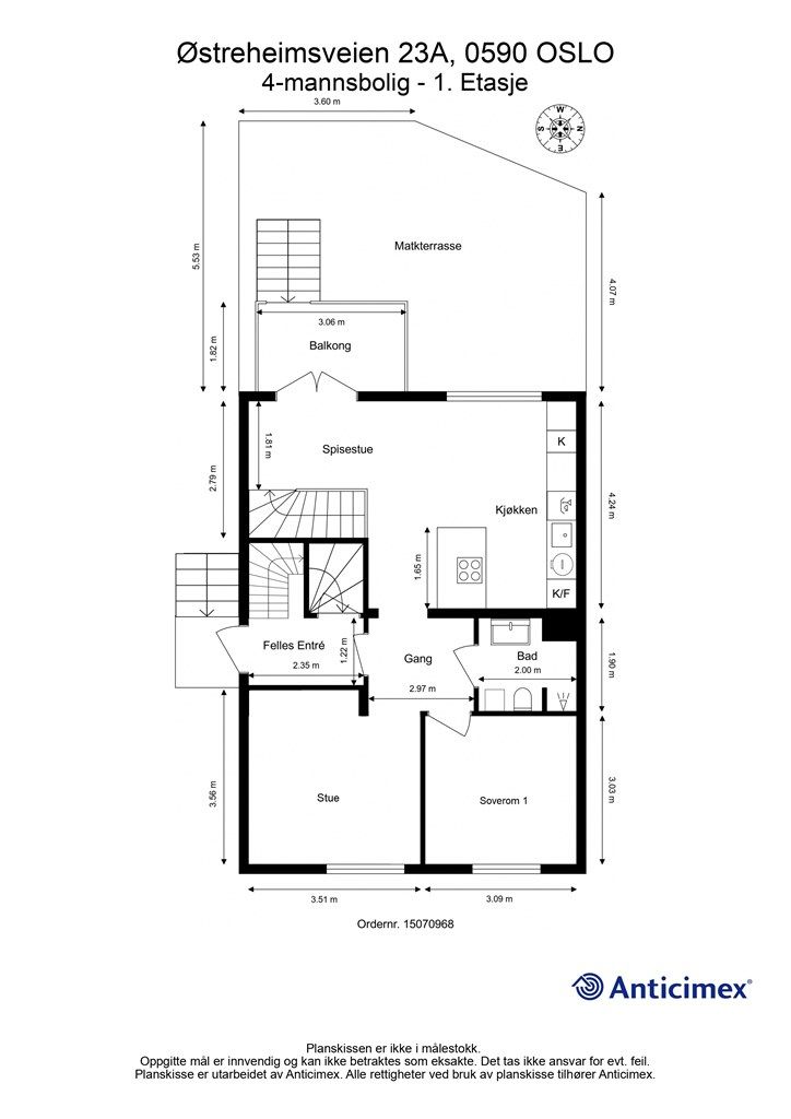Alt. plantegning med egen stue i 1.etg