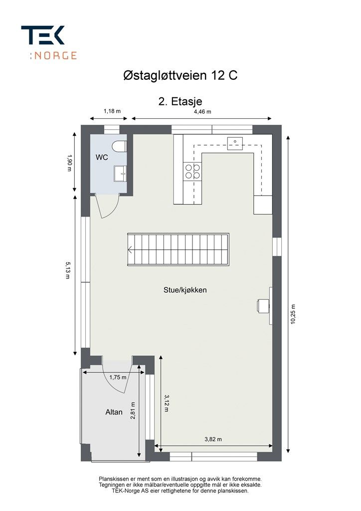 Plantegning andre etasje.
