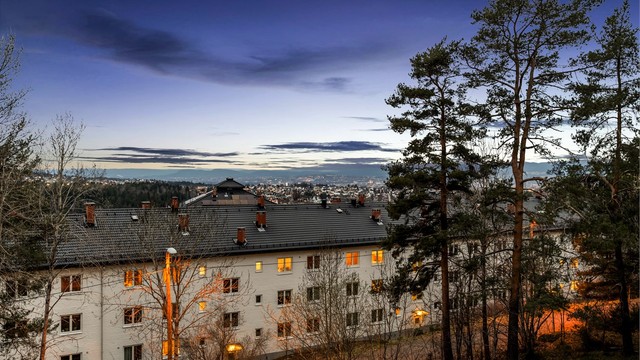 Utsikt fra balkongen.