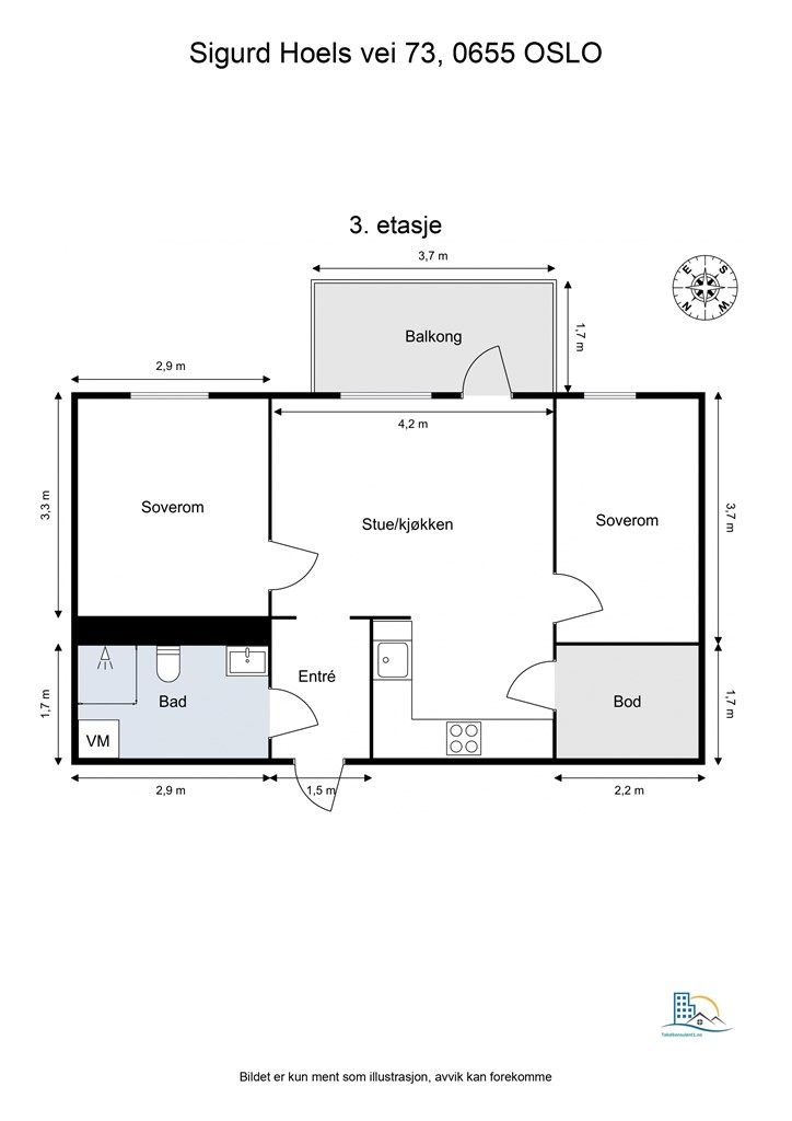 Plantegning, Sigurd Hoels vei 73