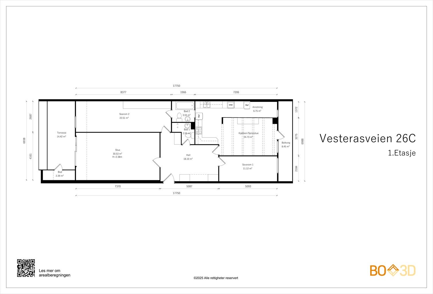 Målsatt plantegning