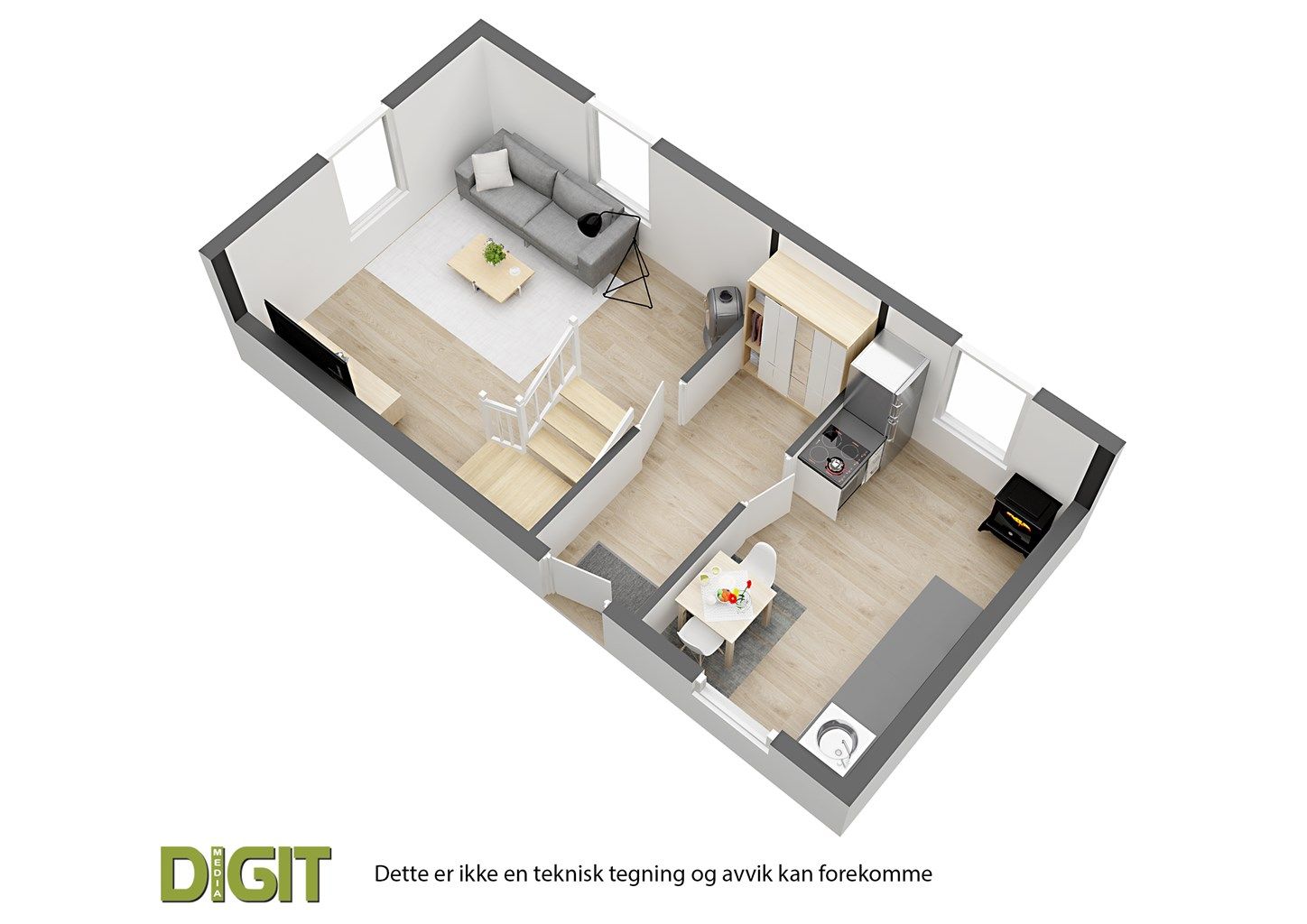 Plantegning hytte 2 Dalbekk setra