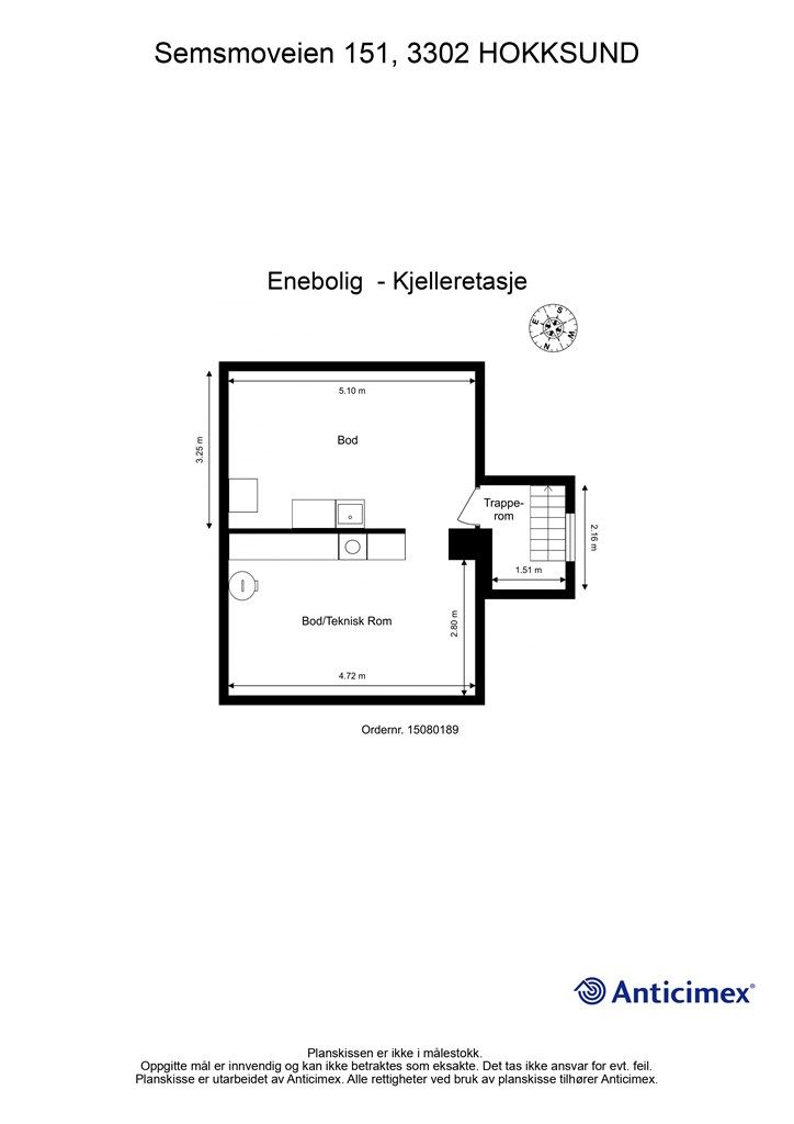 Plantegning kjelleretasje