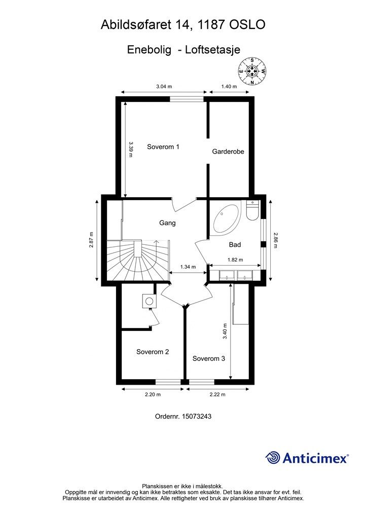 Plantegning - Loftsetasje