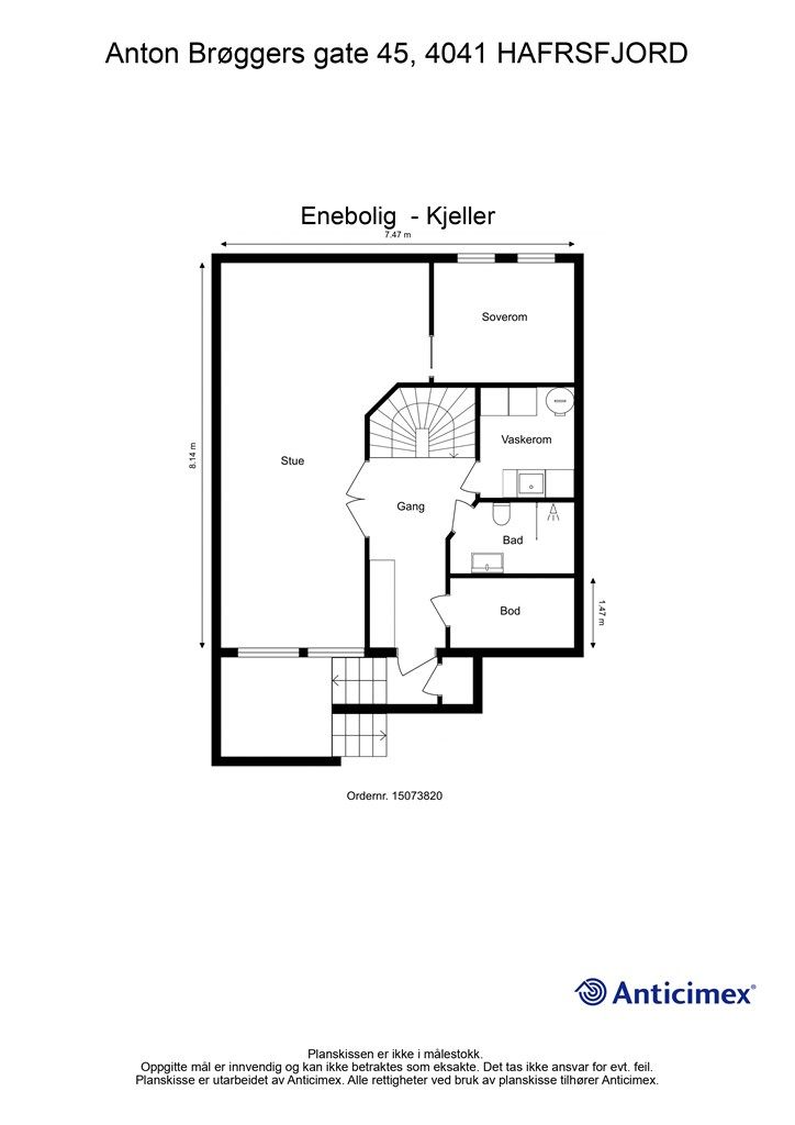 Plantegning underetasje.