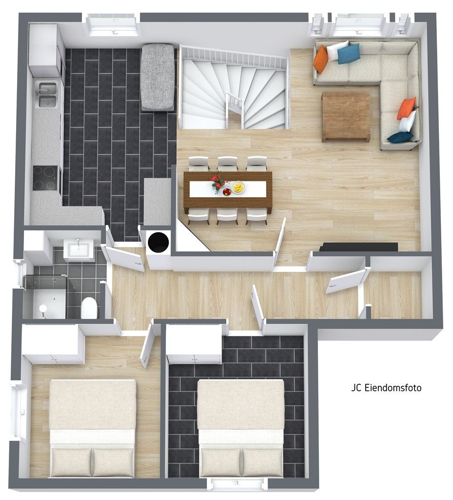 3 D plantegning 1. etasje