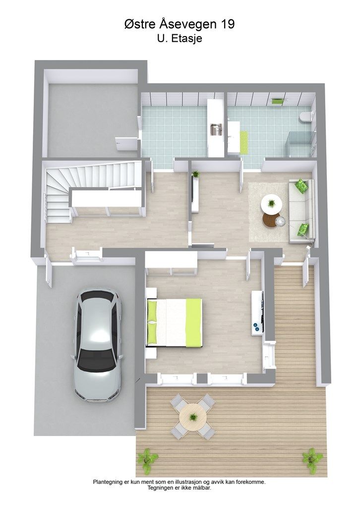 3D plantegning underetasjen