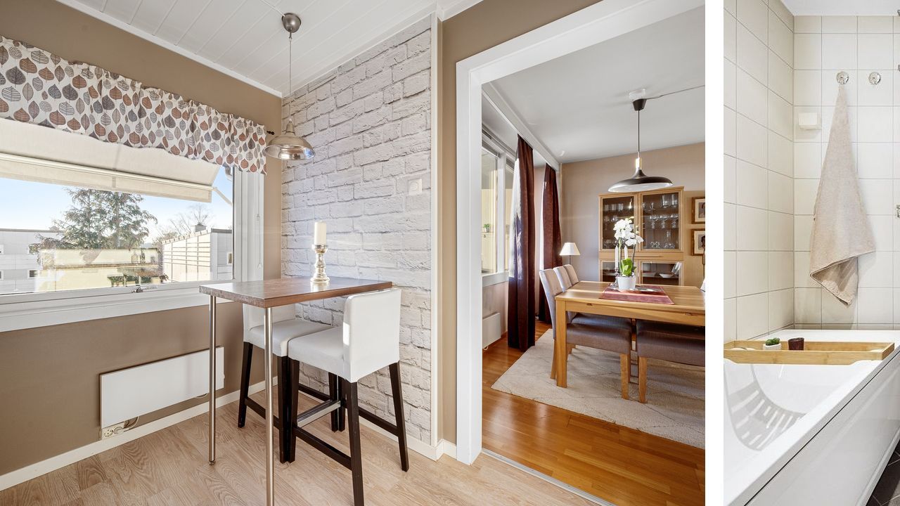 Det er også plass til et mindre kjøkkenbord - perfekt til frokost eller en kaffekopp. 