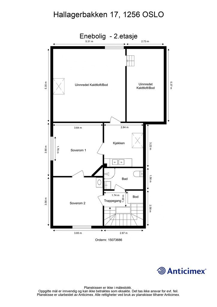 Plantegning - 2. etasje