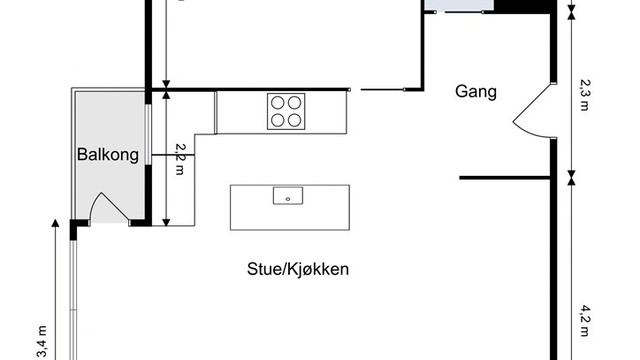 En arealeffektiv og god planløsning skiller soverommet fra de sosiale sonene.