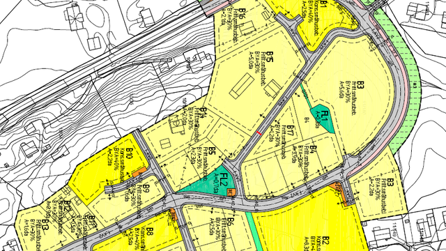 Situasjonsplanen viser de fem separate utviklingsfeltene (B6-B10). Vann, avløp, strøm og fiber er ført frem til tomtegrensen, noe som sikrer en effektiv byggestart.