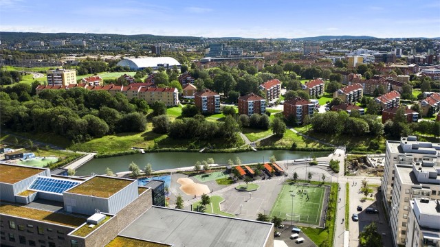 Området er grønt, frodig og koselig!