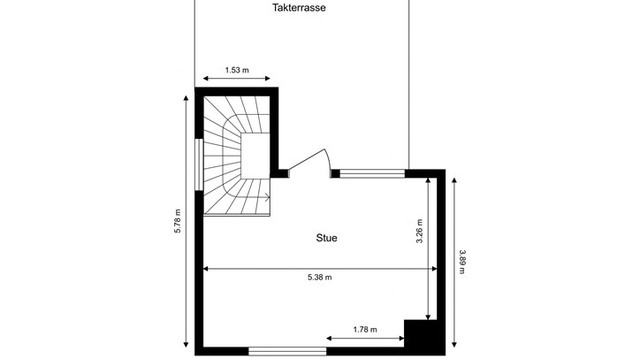 Veiledende skisse av tredje etasje / øvre plan.