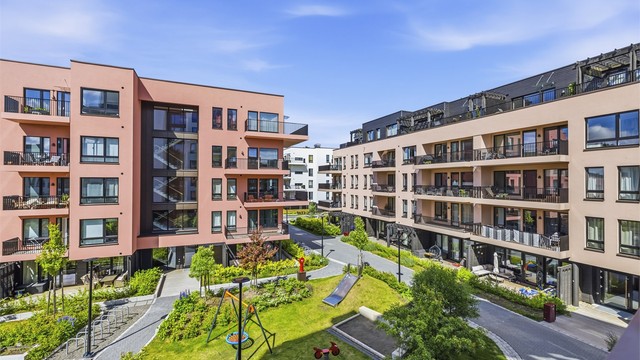 Her kan man kose seg med utsikt mot grønne fellesområder