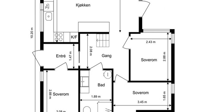Planløsning 1. etasje.
