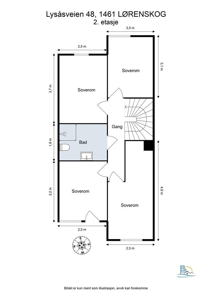 Plantegning - 2. etasje. 