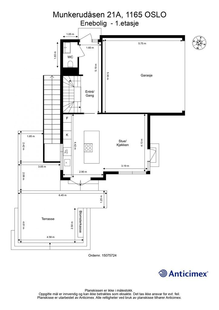Plantegning 1. etasje. 