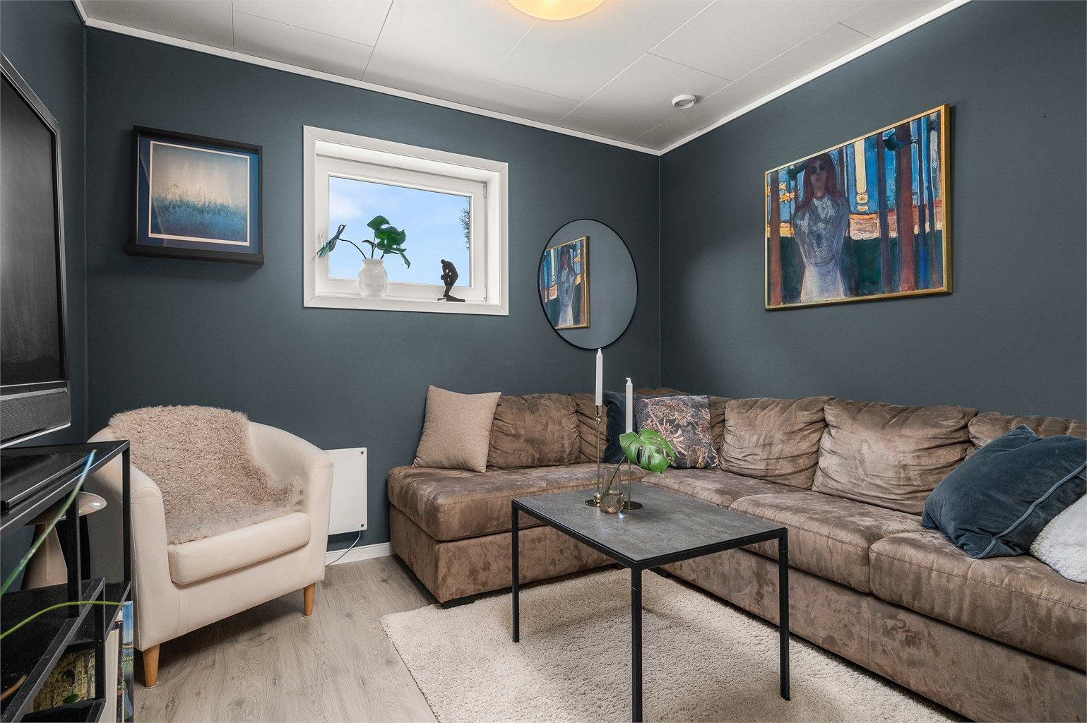 Kjellerstuen måler 9,5 kvm. 