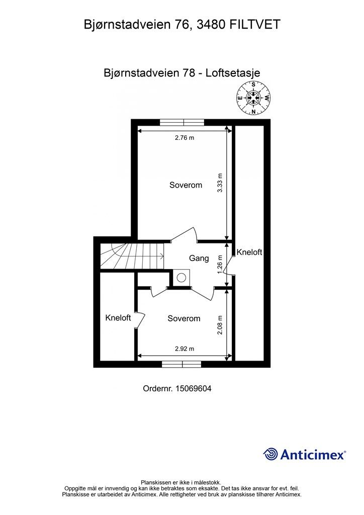 Plantegning-Bjørnstadveien 78 - Loftsetasje