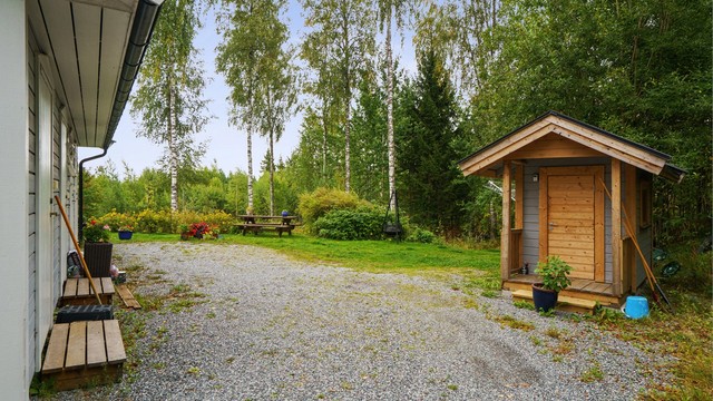 Koselig uteområde som er fellesareal for sameiet.