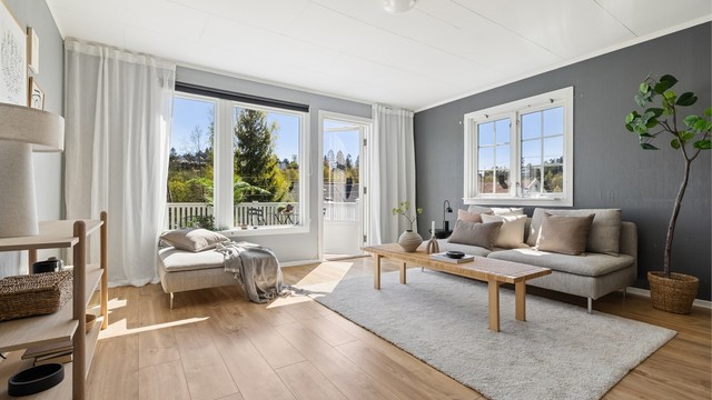 De store vindusflatene slipper inn rikelig med dagslys.