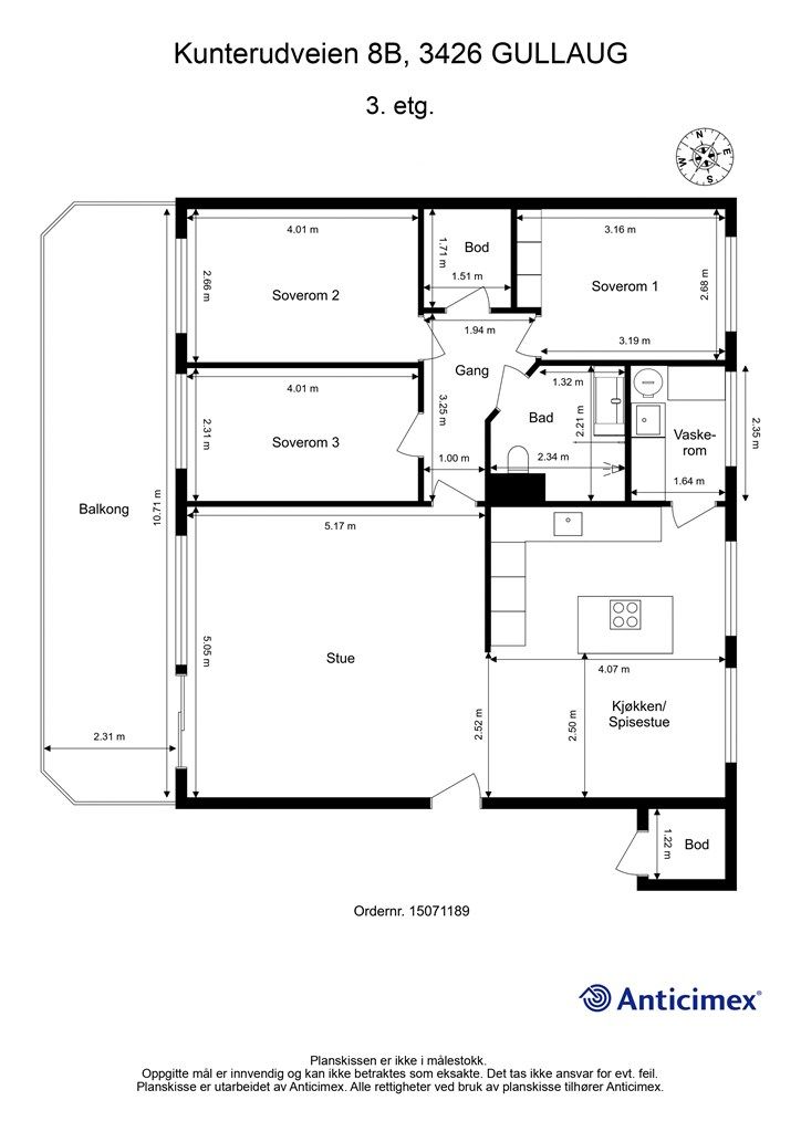 Plantegning - 3. etasje