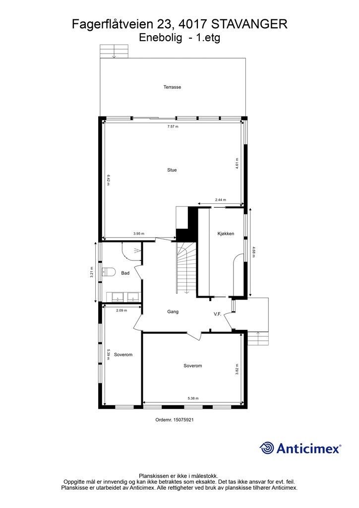 Plantegning hovedplan. 