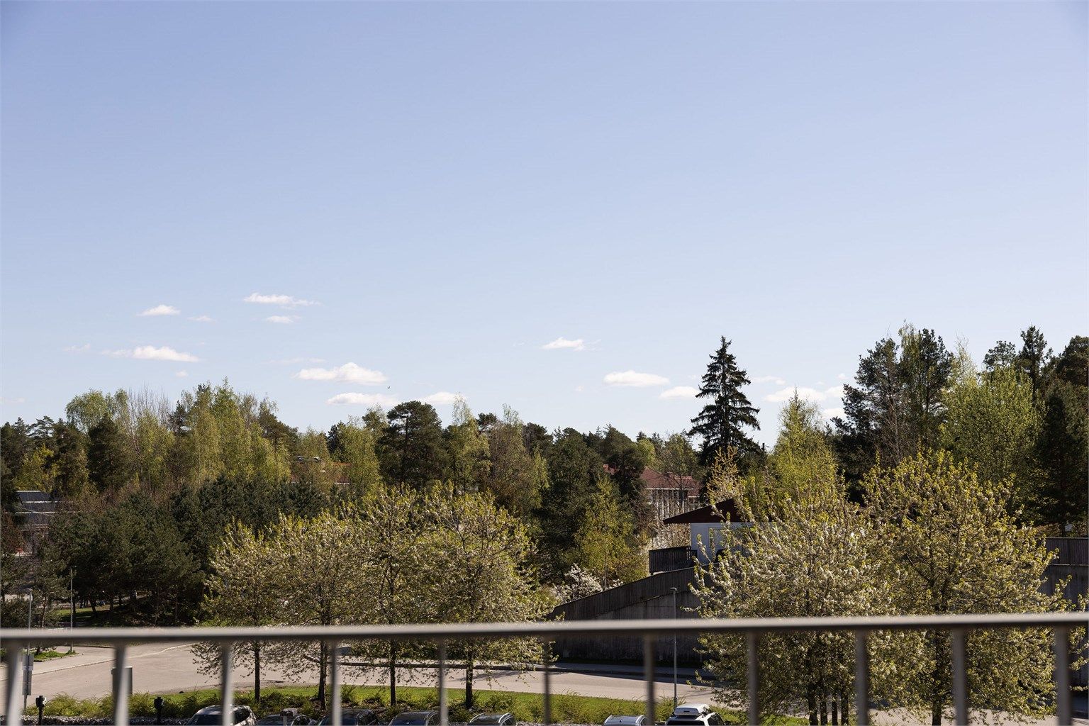 Flott utsyn fra balkongen.