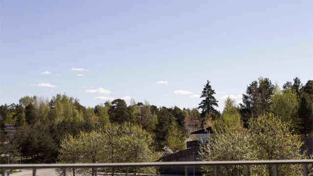 Flott utsyn fra balkongen.