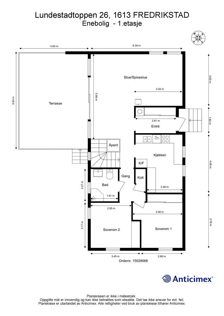 - Veiledende skisse av første etasje.