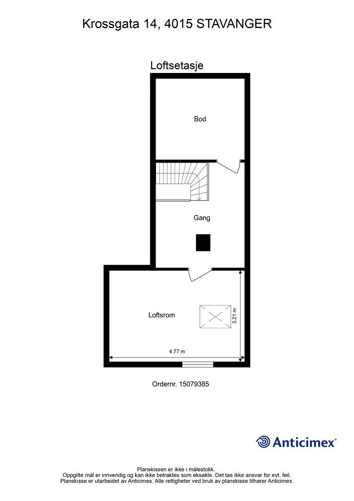Plantegning Loftsetasje