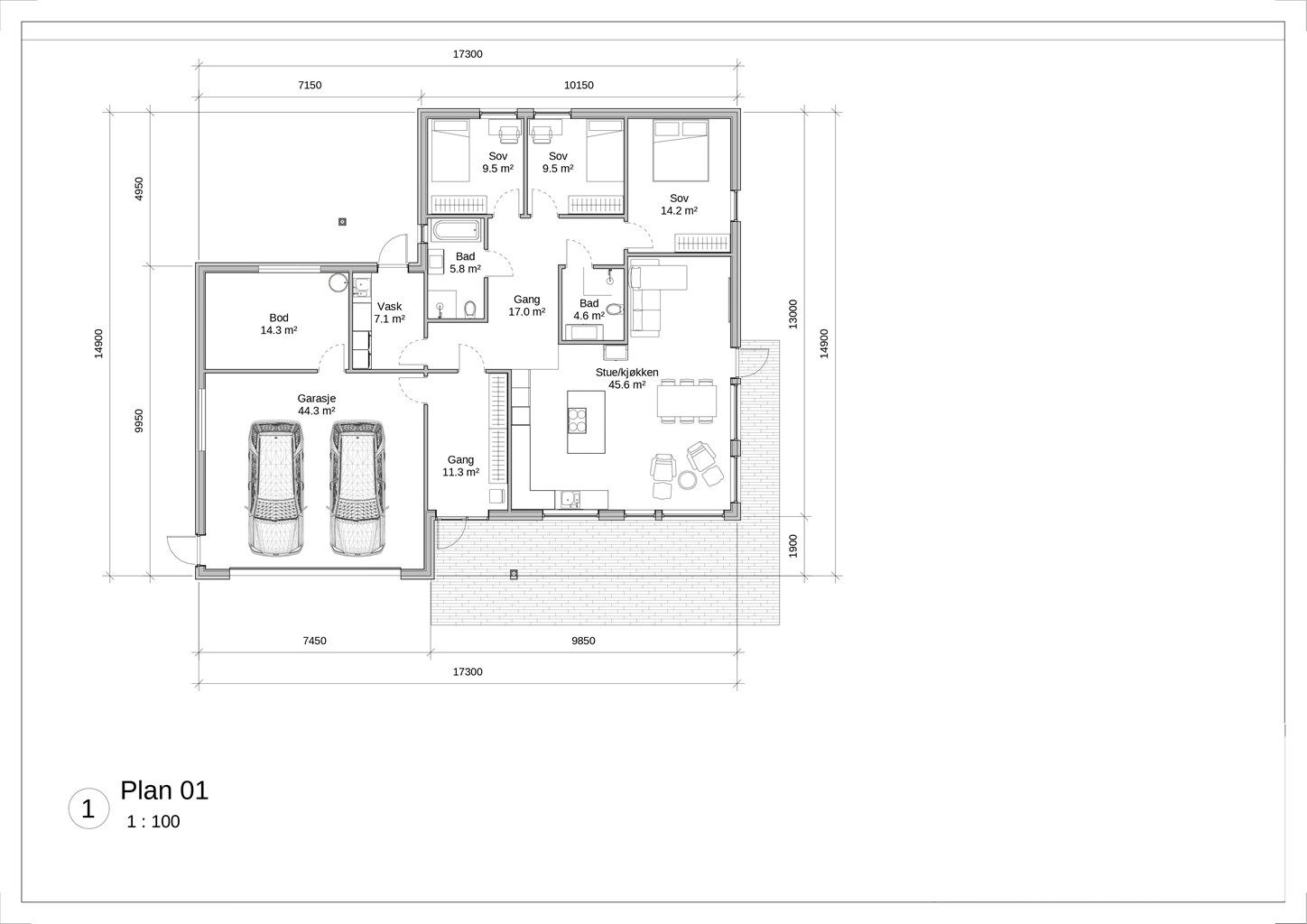 Plantegning for boligen