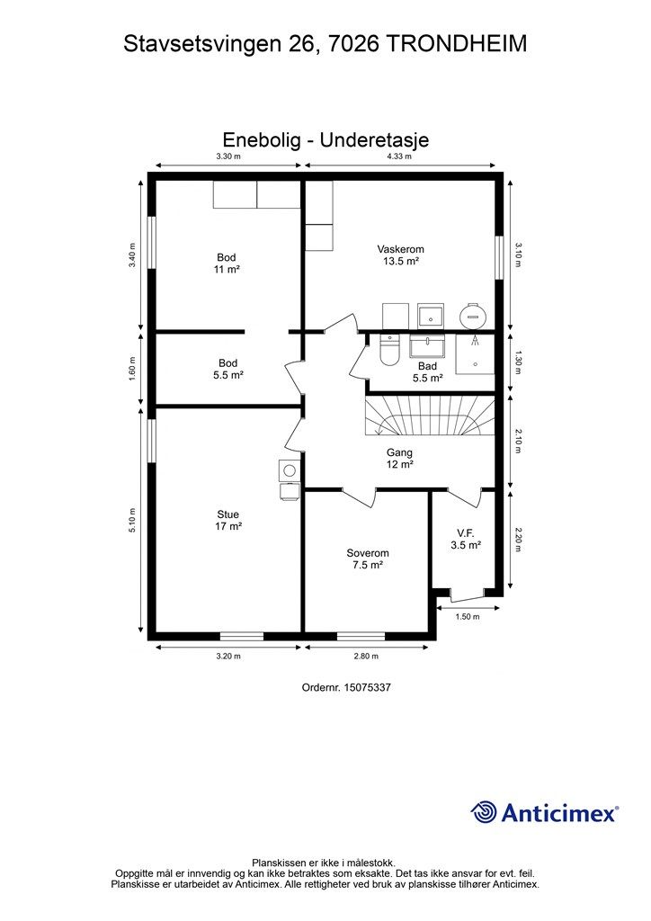 Plantegning- Underetasje