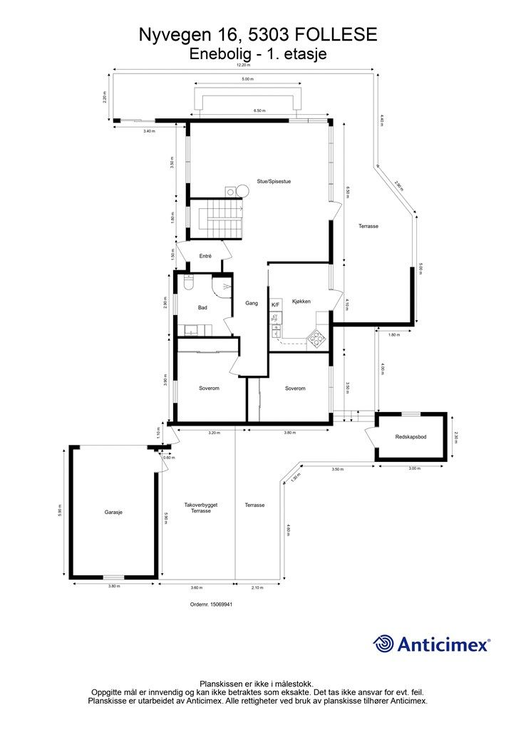 Plantegning Nyvegen 16 - 1. etasje