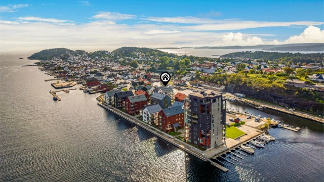 Smietangen med Langesund i bakgrunnen.