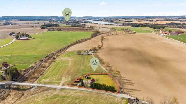 Omtrentlige tomtegrenser.