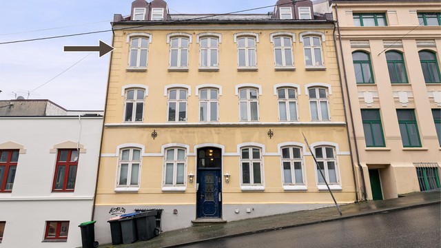 Fasade mot Storgata - Leiligheten har balkong mot rolig bakgård og en rekke oppgraderinger.
Foto: Stian Wiik