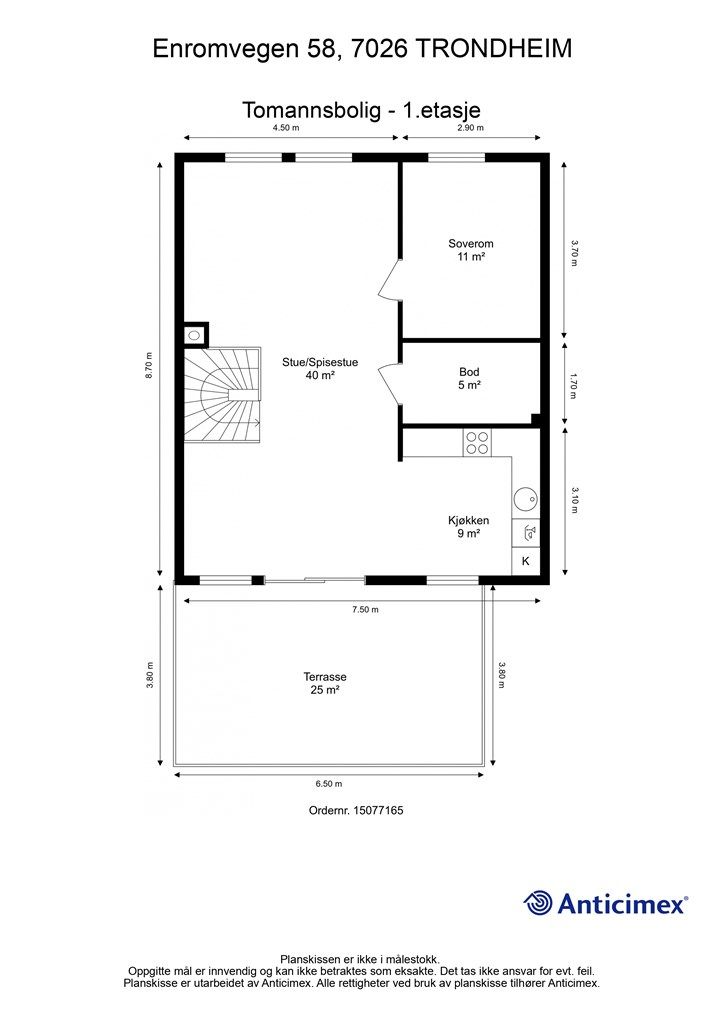 Planskisse 1. etasje. 