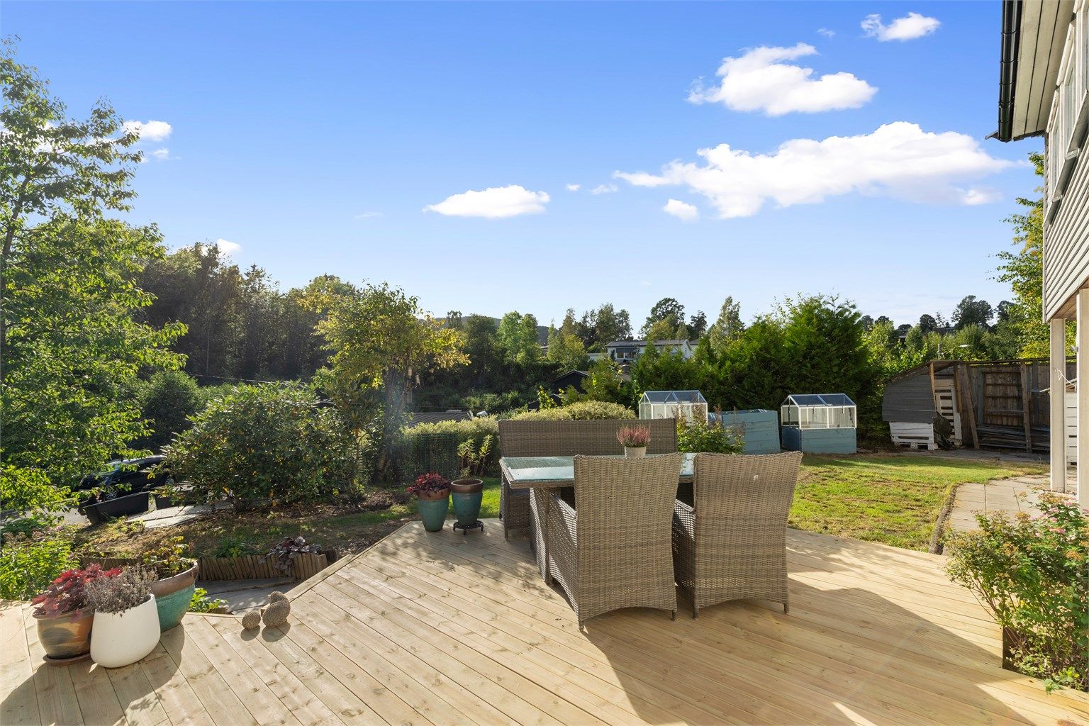 Nybygget markterrasse med flotte solforhold
Foto: Trond Reder