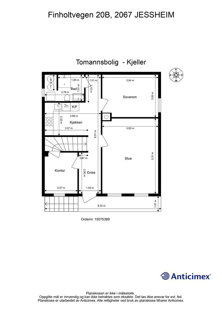 Plantegning kjeller.