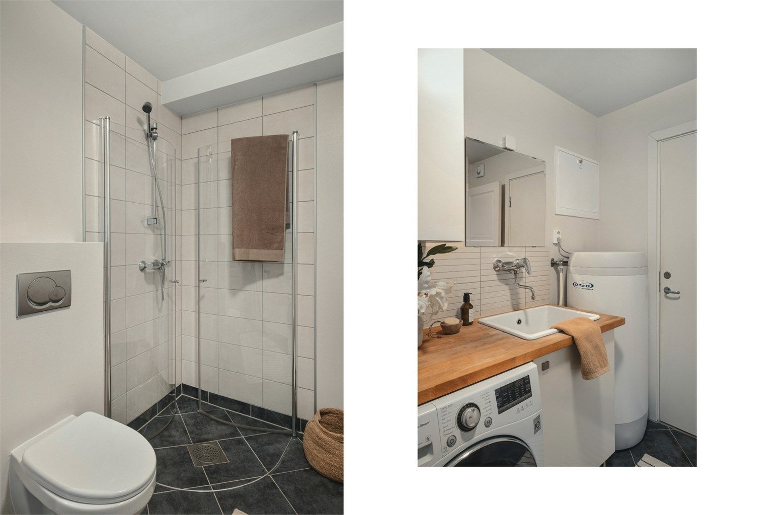 Her er det også opplegg for vaskemaskin