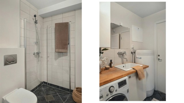 Her er det også opplegg for vaskemaskin