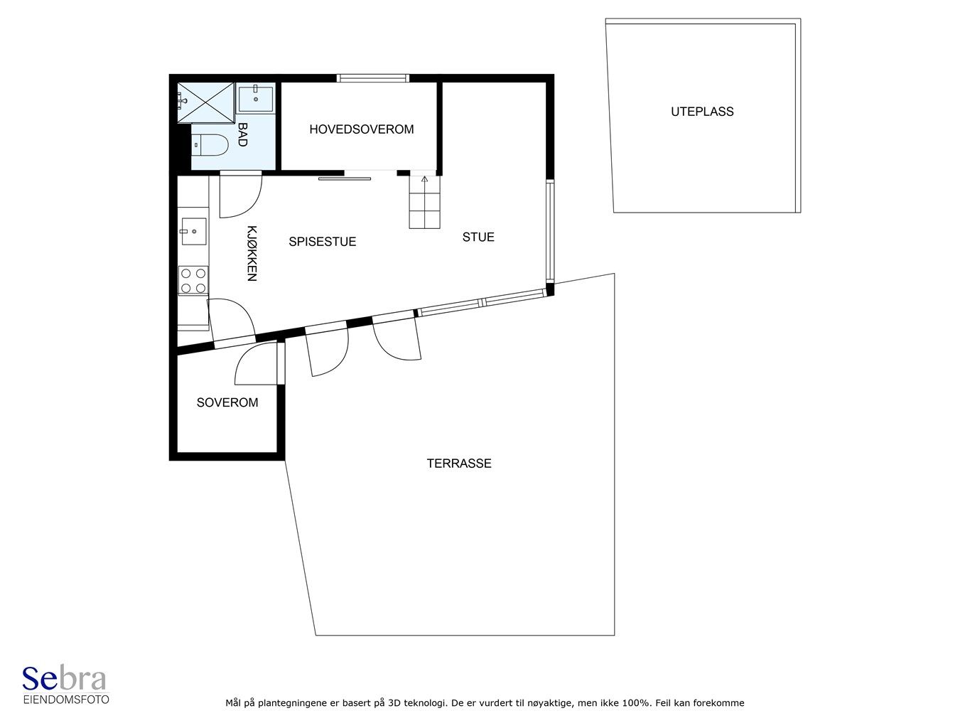 Plantegning med utearealer.