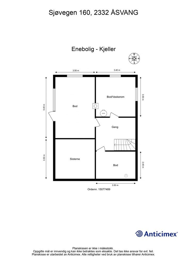 Plantegning kjeller. 